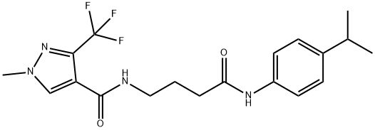 N-[4-(4-ISOPROPYLANILINO)-4-OXOBUTYL]-1-METHYL-3-(TRIFLUOROMETHYL)-1H-PYRAZOLE-4-CARBOXAMIDE Struktur