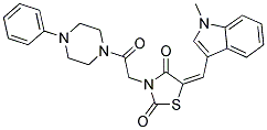 (E)-5-((1-METHYL-1H-INDOL-3-YL)METHYLENE)-3-(2-OXO-2-(4-PHENYLPIPERAZIN-1-YL)ETHYL)THIAZOLIDINE-2,4-DIONE Struktur