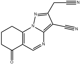 2-(CYANOMETHYL)-6-OXO-6,7,8,9-TETRAHYDROPYRAZOLO[1,5-A]QUINAZOLINE-3-CARBONITRILE Struktur