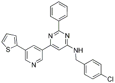 (4-CHLORO-BENZYL)-[2-PHENYL-6-(5-THIOPHEN-2-YL-PYRIDIN-3-YL)-PYRIMIDIN-4-YL]-AMINE Struktur