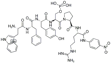 H-TRP-PHE-TYR-SER(H2PO3)-PRO-ARG-PNA Struktur