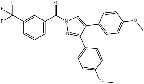 [3,4-BIS(4-METHOXYPHENYL)-1H-PYRAZOL-1-YL][3-(TRIFLUOROMETHYL)PHENYL]METHANONE Struktur