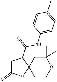 7,7-DIMETHYL-N-(4-METHYLPHENYL)-2-OXO-1,8-DIOXASPIRO[4.5]DECANE-4-CARBOXAMIDE Struktur