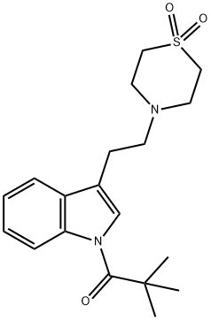 4-(2-[1-(2,2-DIMETHYLPROPANOYL)-1H-INDOL-3-YL]ETHYL)-1LAMBDA6,4-THIAZINANE-1,1-DIONE Struktur