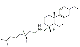 (R)-N-(((1R,4AS,10AR)-7-ISOPROPYL-1,4A-DIMETHYL-1,2,3,4,4A,9,10,10A-OCTAHYDROPHENANTHREN-1-YL)METHYL)-3,7-DIMETHYLOCT-6-EN-1-AMINE Struktur