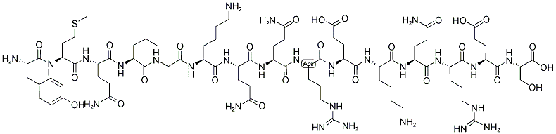 H-TYR-MET-GLN-LEU-GLY-LYS-GLN-GLN-ARG-GLU-LYS-GLN-ARG-GLU-SER-OH Struktur