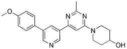 1-(6-[5-(4-METHOXY-PHENYL)-PYRIDIN-3-YL]-2-METHYL-PYRIMIDIN-4-YL)-PIPERIDIN-4-OL Struktur