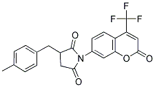 3-(4-METHYLBENZYL)-1-[2-OXO-4-(TRIFLUOROMETHYL)-2H-CHROMEN-7-YL]PYRROLIDINE-2,5-DIONE Struktur