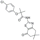 2-(4-CHLOROPHENOXY)-N-(5,5-DIMETHYL-7-OXO-4,5,6,7-TETRAHYDRO-1,3-BENZOTHIAZOL-2-YL)-2-METHYLPROPANAMIDE Struktur