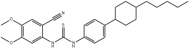 N-(2-CYANO-4,5-DIMETHOXYPHENYL)-N'-[4-(4-PENTYLCYCLOHEXYL)PHENYL]THIOUREA Struktur