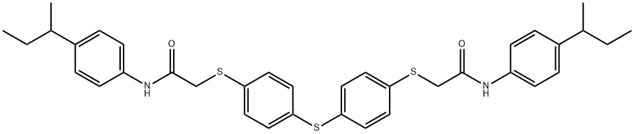 2-[(4-([4-((2-[4-(SEC-BUTYL)ANILINO]-2-OXOETHYL)SULFANYL)PHENYL]SULFANYL)PHENYL)SULFANYL]-N-[4-(SEC-BUTYL)PHENYL]ACETAMIDE Struktur