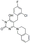 5-(2-CHLORO-4-FLUOROBENZYL)-4-(3,4-DIHYDROISOQUINOLIN-2(1H)-YL)-6-HYDROXY-1-METHYLPYRIMIDIN-2(1H)-ONE Struktur