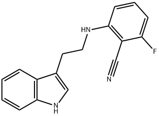 2-FLUORO-6-([2-(1H-INDOL-3-YL)ETHYL]AMINO)BENZENECARBONITRILE Structure