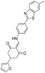 5-(FURAN-2-YL)-2-((4-(6-METHYLBENZO[D]THIAZOL-2-YL)PHENYLAMINO)METHYLENE)CYCLOHEXANE-1,3-DIONE Struktur