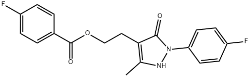 2-[2-(4-FLUOROPHENYL)-5-METHYL-3-OXO-2,3-DIHYDRO-1H-PYRAZOL-4-YL]ETHYL 4-FLUOROBENZENECARBOXYLATE Struktur