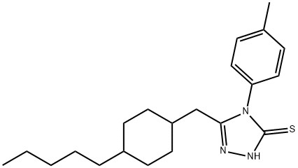 4-(4-METHYLPHENYL)-5-[(4-PENTYLCYCLOHEXYL)METHYL]-4H-1,2,4-TRIAZOL-3-YLHYDROSULFIDE Struktur