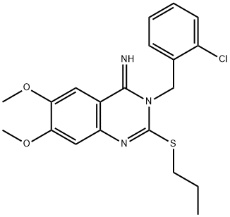 3-(2-CHLOROBENZYL)-6,7-DIMETHOXY-2-(PROPYLSULFANYL)-4(3H)-QUINAZOLINIMINE Struktur