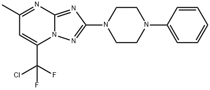 7-[CHLORO(DIFLUORO)METHYL]-5-METHYL-2-(4-PHENYLPIPERAZINO)[1,2,4]TRIAZOLO[1,5-A]PYRIMIDINE Struktur