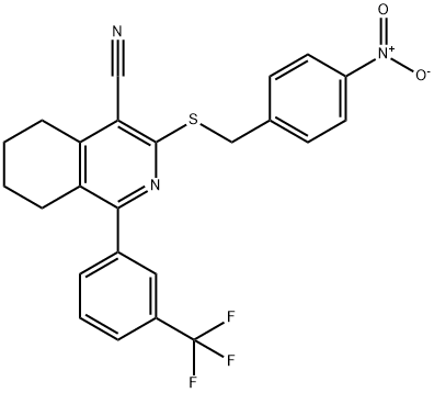 3-[(4-NITROBENZYL)SULFANYL]-1-[3-(TRIFLUOROMETHYL)PHENYL]-5,6,7,8-TETRAHYDRO-4-ISOQUINOLINECARBONITRILE Struktur