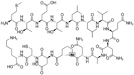 H-MET-THR-GLU-THR-LEU-LEU-VAL-GLN-ASN-ALA-ASN-PRO-ASP-CYS-LYS-OH Struktur