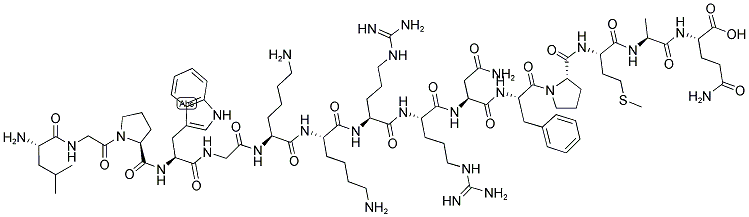 H-LEU-GLY-PRO-TRP-GLY-LYS-LYS-ARG-ARG-ASN-PHE-PRO-MET-ALA-GLN-OH Struktur