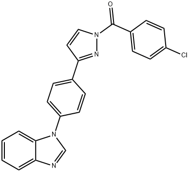 (3-[4-(1H-1,3-BENZIMIDAZOL-1-YL)PHENYL]-1H-PYRAZOL-1-YL)(4-CHLOROPHENYL)METHANONE Struktur