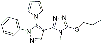 4-METHYL-3-[1-PHENYL-5-(1H-PYRROL-1-YL)-1H-PYRAZOL-4-YL]-5-(PROPYLSULFANYL)-4H-1,2,4-TRIAZOLE Struktur