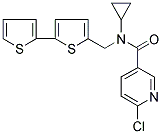 6-CHLORO-N-CYCLOPROPYL-N-[(5-(2-THIENYL)-2-THIENYL)METHYL]PYRIDINE-3-CARBOXAMIDE Struktur