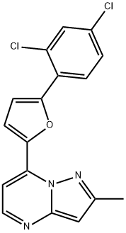 7-[5-(2,4-DICHLOROPHENYL)-2-FURYL]-2-METHYLPYRAZOLO[1,5-A]PYRIMIDINE Struktur