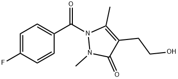 1-(4-FLUOROBENZOYL)-4-(2-HYDROXYETHYL)-2,5-DIMETHYL-1,2-DIHYDRO-3H-PYRAZOL-3-ONE Struktur