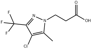 3-(4-CHLORO-5-METHYL-3-TRIFLUOROMETHYL-PYRAZOL-1-YL)-PROPIONIC ACID Struktur