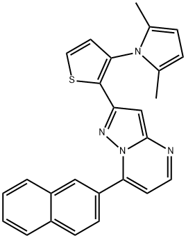 2-[3-(2,5-DIMETHYL-1H-PYRROL-1-YL)-2-THIENYL]-7-(2-NAPHTHYL)PYRAZOLO[1,5-A]PYRIMIDINE Struktur