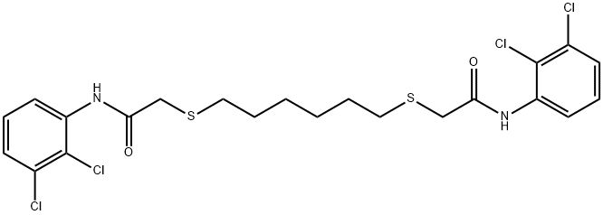 2-[(6-([2-(2,3-DICHLOROANILINO)-2-OXOETHYL]SULFANYL)HEXYL)SULFANYL]-N-(2,3-DICHLOROPHENYL)ACETAMIDE Struktur