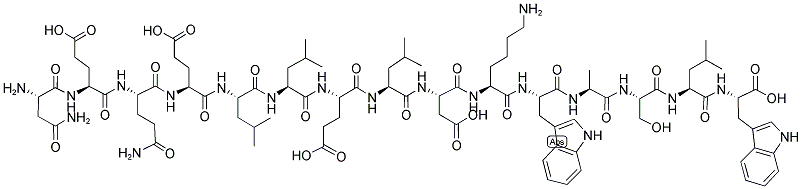 H-ASN-GLU-GLN-GLU-LEU-LEU-GLU-LEU-ASP-LYS-TRP-ALA-SER-LEU-TRP-OH Struktur