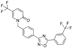 1-[4-[5-(3-TRIFLUOROMETHYLPHENYL)-1,2,4-OXADIAZOL-3-YL]BENZYL]-5-(TRIFLUOROMETHYL)-2-PYRIDONE Struktur