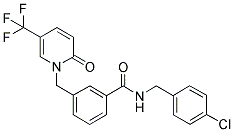 1-[3-(4-CHLOROBENZYLAMINOCARBONYL)BENZYL]-5-(TRIFLUOROMETHYL)-2-PYRIDONE Struktur