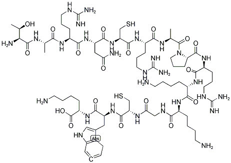 H-THR-ALA-ARG-ASN-CYS-ARG-ALA-PRO-ARG-LYS-LYS-GLY-CYS-TRP-LYS-OH Struktur