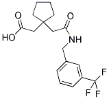 [1-(2-OXO-2-([3-(TRIFLUOROMETHYL)BENZYL]AMINO)ETHYL)CYCLOPENTYL]ACETIC ACID Struktur