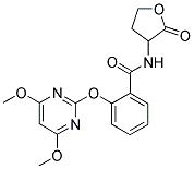 3-[2-[(4,6-DIMETHOXYPYRIMIDIN-2-YL)OXY]BENZAMIDO]DIHYDROFURAN-2-ONE Struktur