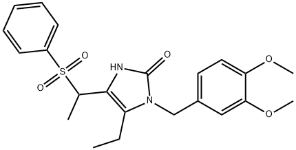 1-(3,4-DIMETHOXYBENZYL)-5-ETHYL-4-[1-(PHENYLSULFONYL)ETHYL]-1,3-DIHYDRO-2H-IMIDAZOL-2-ONE Struktur