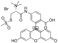 (R)-2-[(5-FLUORESCEINYL)AMINOCARBONYL]-2-TRIMETHYLAMMONIUMETHYL METHANETHIOSULFONATE, BROMIDE Struktur