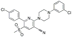 6-(4-CHLOROPHENYL)-2-[4-(3-CHLOROPHENYL)PIPERAZIN-1-YL]-5-(METHYLSULFONYL)PYRIDINE-3-CARBONITRILE Struktur