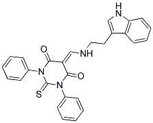 5-((2-(1H-INDOL-3-YL)ETHYLAMINO)METHYLENE)-1,3-DIPHENYL-2-THIOXO-DIHYDROPYRIMIDINE-4,6(1H,5H)-DIONE Struktur