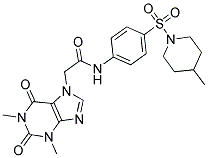 2-(1,3-DIMETHYL-2,6-DIOXO-1,2,3,6-TETRAHYDROPURIN-7-YL)-N-(4-(4-METHYLPIPERIDIN-1-YLSULFONYL)PHENYL)ACETAMIDE Struktur