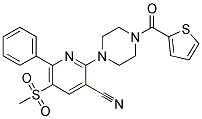 1-[3-CYANO-5-(METHYLSULFONYL)-6-PHENYLPYRIDIN-2-YL]-4-(THIEN-2-YLCARBONYL)PIPERAZINE Struktur