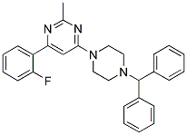 4-(4-BENZHYDRYL-PIPERAZIN-1-YL)-6-(2-FLUORO-PHENYL)-2-METHYL-PYRIMIDINE Struktur