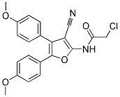 2-CHLORO-N-[3-CYANO-4,5-BIS-(4-METHOXY-PHENYL)-FURAN-2-YL]-ACETAMIDE Struktur