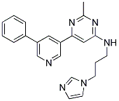 N-[3-(1H-IMIDAZOL-1-YL)PROPYL]-2-METHYL-6-(5-PHENYLPYRIDIN-3-YL)PYRIMIDIN-4-AMINE Struktur