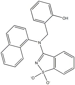 2-([(1,1-DIOXIDO-1,2-BENZISOTHIAZOL-3-YL)(1-NAPHTHYL)AMINO]METHYL)PHENOL Struktur