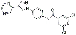 2,6-DICHLORO-N-[4-(4-(PYRAZIN-2-YL)-1H-PYRAZOL-1-YL)PHENYL]PYRIDINE-4-CARBOXAMIDE Struktur